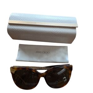 Jimmy Choo Tortoise Glitter Brown Sunglasses